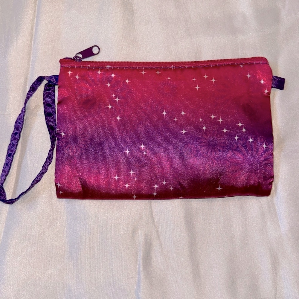 NWOT UO Silk Sanitary Emergency Pink and Purple Galaxy Makeup Pouch